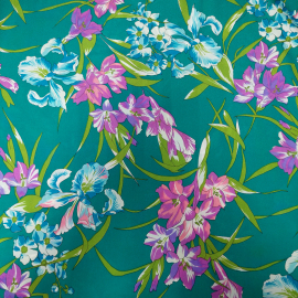 Ткань для платья, крупный цветочный орнамент, 150х125см. СССР.